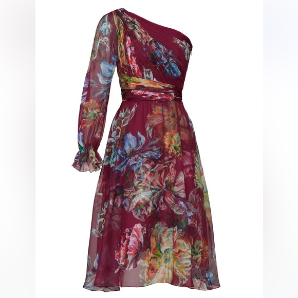 Marchesa Notte Floral Printed Cocktail Dress Size 6 - Picture 1 of 5